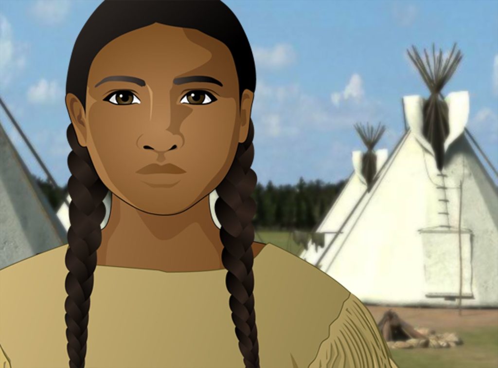 Game image of Little Fox in front of tepees